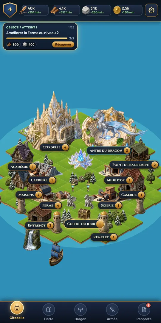 Dragon of Rahl screenshot: Your citadel and its buildings